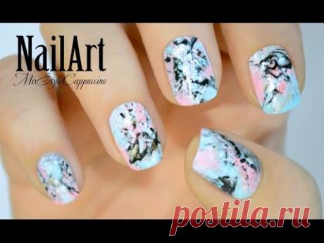 Дизайн ногтей / Выдувание лака из трубочки / Graffiti Nail Art Design Tutorial / MixStyleCappuccino - YouTube