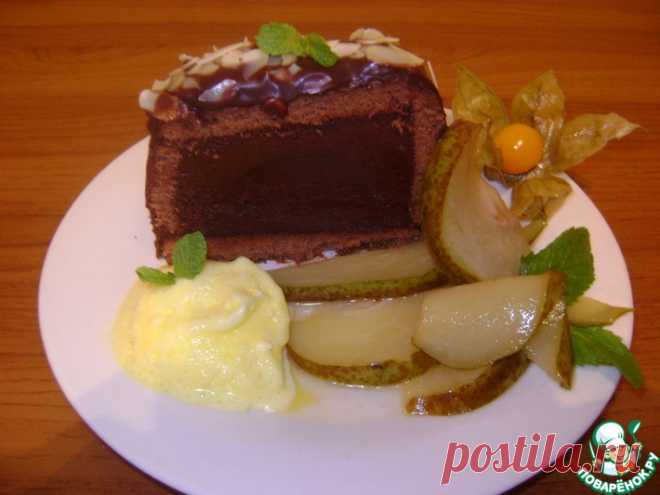 Шоколадная маркиза с грушами-фламбе Кулинарный рецепт