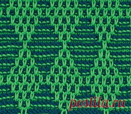 Ромбы из вытянутых петель - схема вязания спицами. Вяжем Узоры на Verena.ru