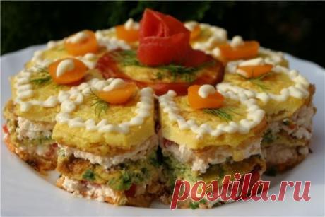 Порционный новогодний закусочный торт с сыром - рецепт автора Александр - директор Овкусе