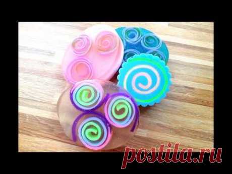Мыло с завитками | Мыловарение из готовой мыльной основы | Melt and pour soap