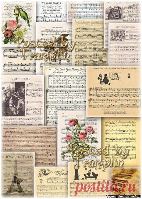 Музыкальные фоны – Нотные листы - Фоны, Текстуры - Все для Фотошоп - Рамки для фото бесплатно