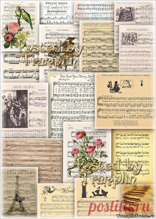 Музыкальные фоны – Нотные листы - Фоны, Текстуры - Все для Фотошоп - Рамки для фото бесплатно
