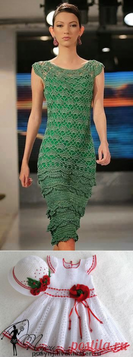 Платья крючком. Подборка 207.