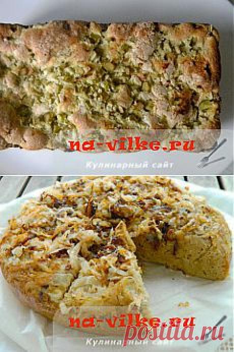 Бисквитный пирог с ревенем - рецепт с фото