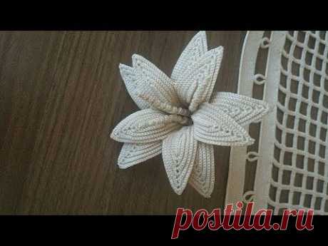 Tığ işi Dantelanglez sıkiğne Çiçek Yapımı & Crochet  Part 1