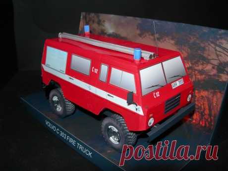 Volvo C 303 Fire Pump Truck - Paperdiorama - Donwload Free Paper Model