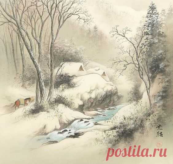 Картины современного японского художника Коукеи Кодзима (Koukei Kojima) в стиле «сансуй».