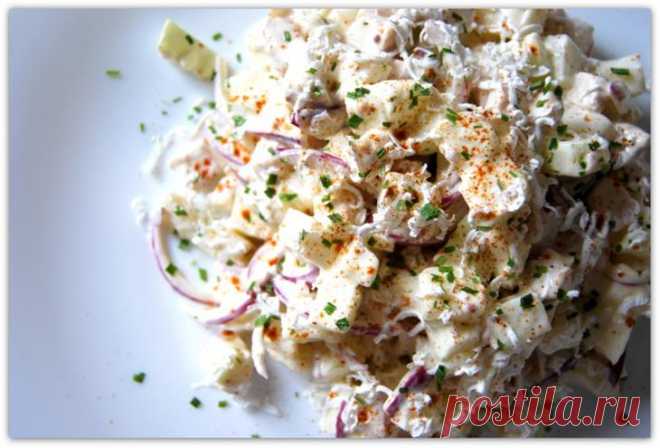ЯБЛОЧНЫЙ САЛАТ С КУРИНОЙ ГРУДКОЙ.