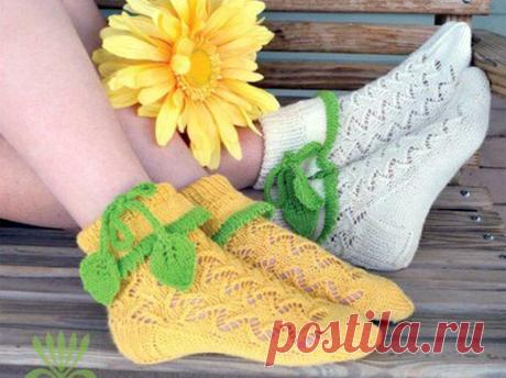 Ажурные носочки спицами Ажурные носочки спицами. Текстовое руководство и схема вязания. Распечатать руково