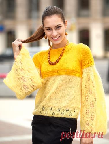 Скачайте схемы Кофточка  с широкими  рукавами, вид рукоделия Вязание спицами - Валентина.ру