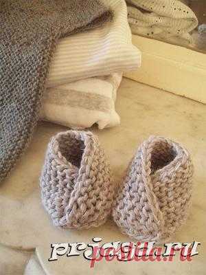 Пинетки спицами от Chaussons mignons