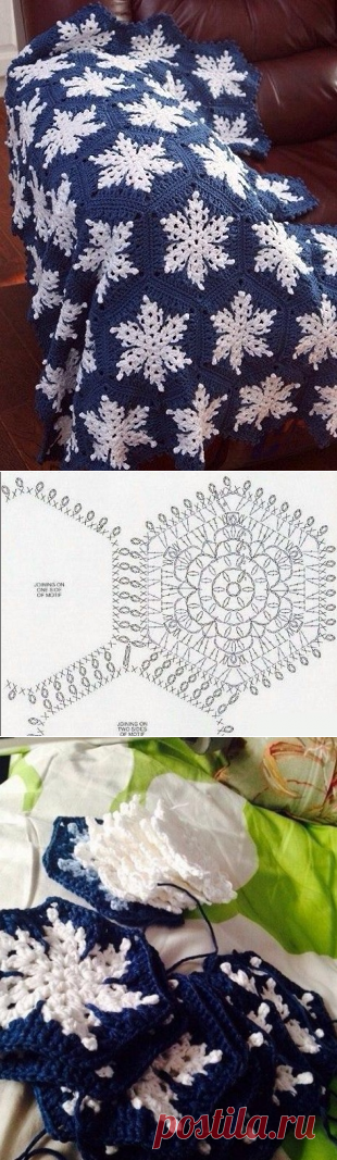 Плед узором Снежинка