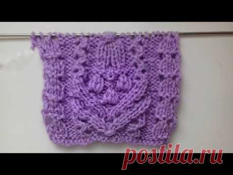 Простой и очень красивый японский узор спицами  № 75. Подробно разбираем схему вязания