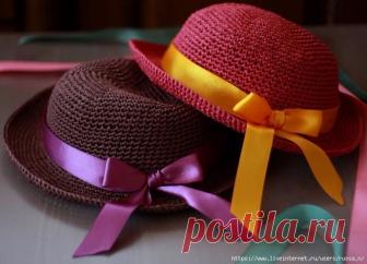 Шляпка из рафии. Крючком. / Вязаные идеи, идеи для вязания