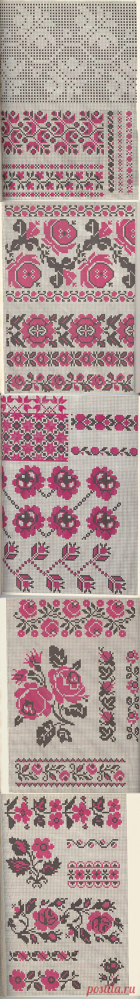 Альбом "155 старинных украинских вышивок" - часть 2 / Схемы вышивки крестиком