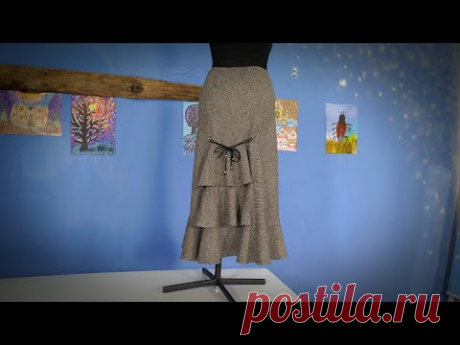 Юбка по косой для романтичных натур (ЧАСТЬ2)