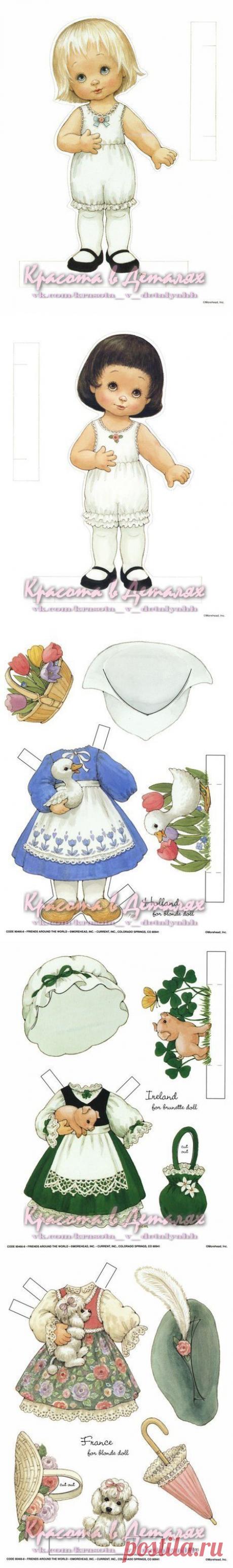 Куколки-сестрички с гардеробом. Распечатываем, вырезаем и играем с детьми!