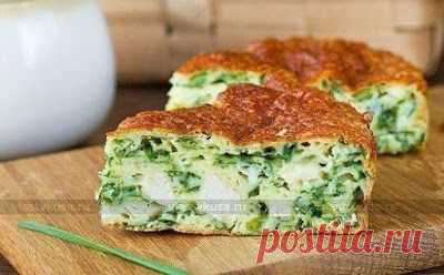 Кулинарные Рецепты: Безумно вкусно-нежный пирог с зеленым луком, курицей и сырной корочкой