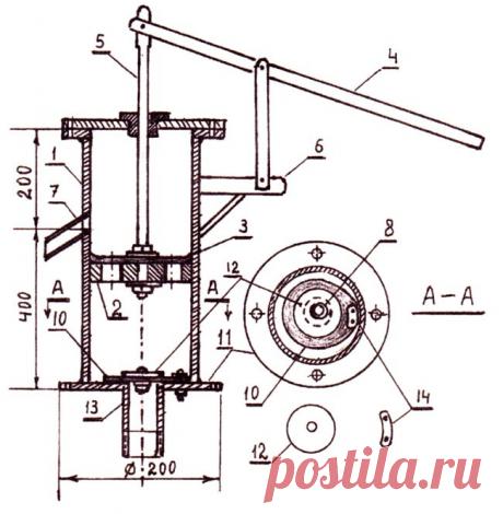 Ручной насос для скважины - рисунок