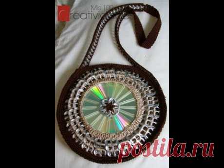 Como hacer un bolso con fichas tutorial: Bolso con CD y anillas parte 2