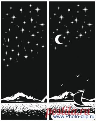 Пескоструйный рисунок Ночное море №55