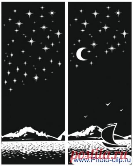 Пескоструйный рисунок Ночное море №55