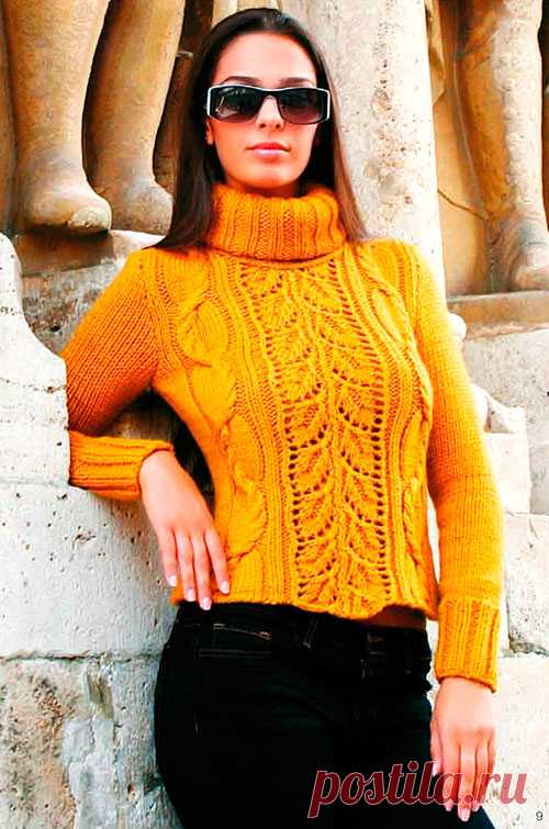 Пуловер с косами | Loveknitting.ru