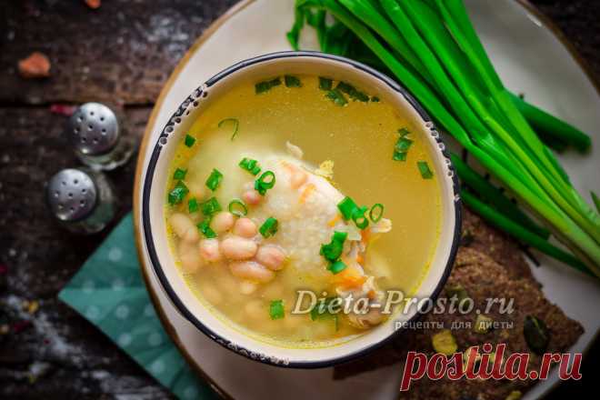 Суп из фасоли с курицей, рецепт с фото Сегодня мы будем готовить очень вкусный, сытный и малокалорийный суп из фасоли с курицей. Рецепт приготовления с пошаговыми фото я детально для вас описала.