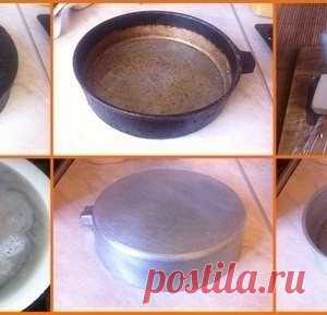 Хороший способ по очистке сковороды