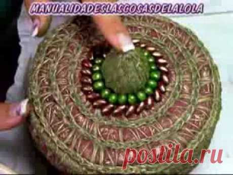 DIY Cesta hecha de cuerda y servilleta de papel — Яндекс.Видео