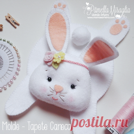 Molde Tapete para Caneca Coelhinha | Mamãe Arteira by Pâmella Miraglia