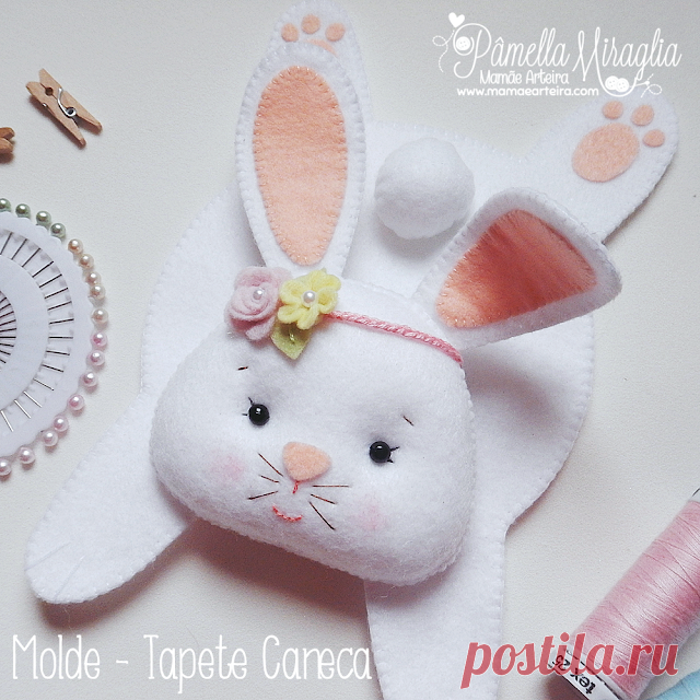 Molde Tapete para Caneca Coelhinha | Mamãe Arteira by Pâmella Miraglia