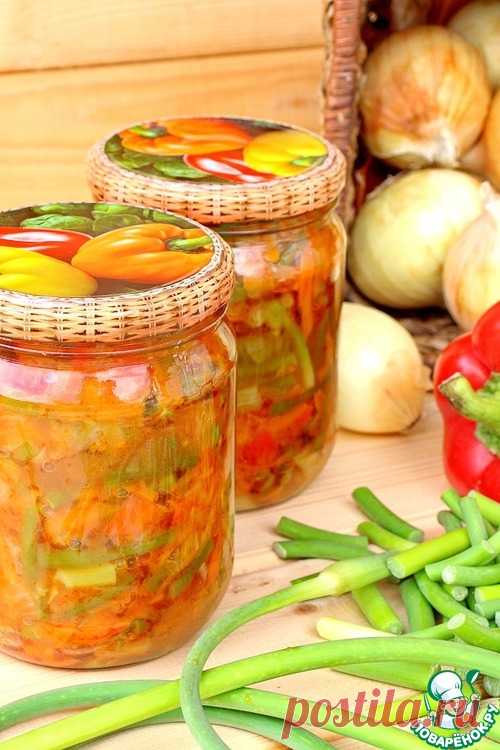 Чесночные стрелки с овощами на зиму – кулинарный рецепт