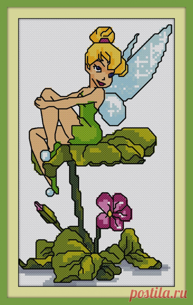 Flower Fairy Cartoon Cross Stitch Pattern Download Cross | Etsy
