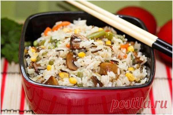 Интересные новости      Невероятно вкусный рис с овощами и грибами 
на 100грамм - 133.55 ккалБ/Ж/У - 4.36/1.37/25.94