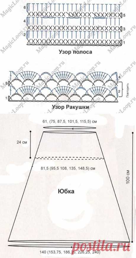 Летняя юбка крючком