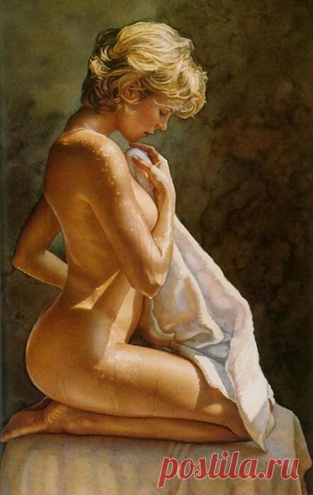 Красота и сексуальность женского тела в акварельных работах Стива Хэнкса