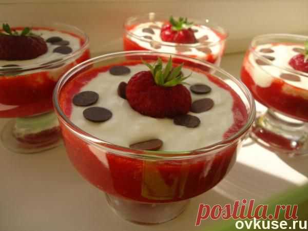 Клубничный десерт- с шоколадными каплями. - Простые рецепты Овкусе.ру