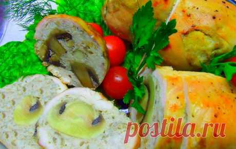 Куриные грудки с грибной начинкой в духовке | Recept-Fresh