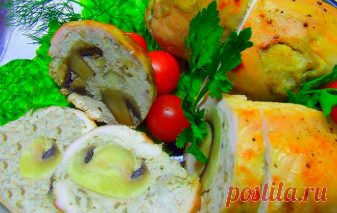 Куриные грудки с грибной начинкой в духовке | Recept-Fresh