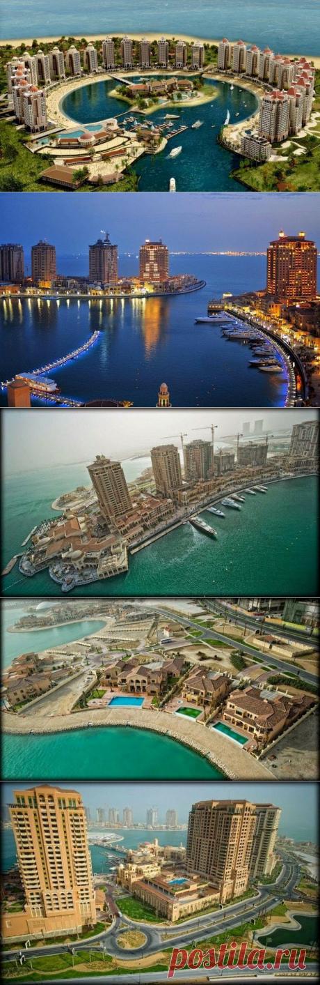 Роскошный искусственный остров в Катаре / Туристический спутник