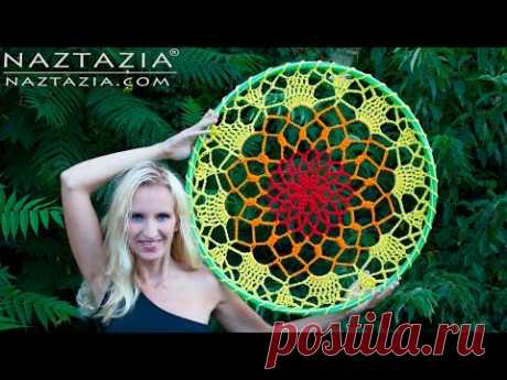 DIY Tutorial - How to Crochet Mandala Dreamcatcher - Sun Dream Catcher Hula Hoop Yarn Bombing