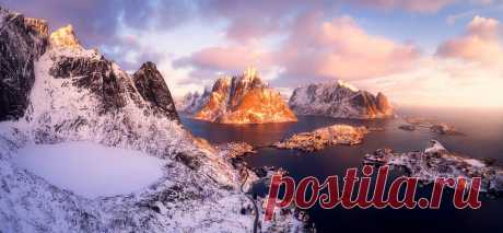 Sunrise from Above - Lofoten by Daniel Gastager / 500px