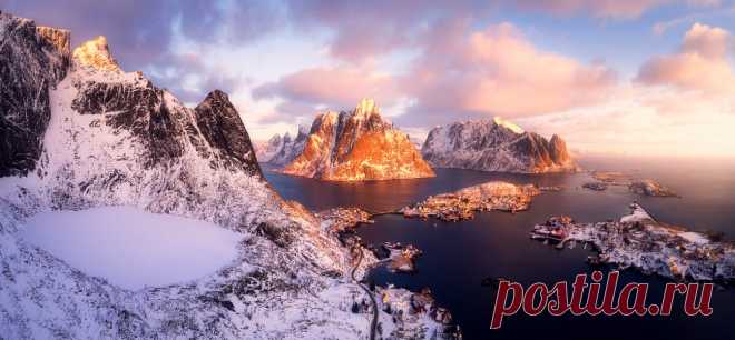 Sunrise from Above - Lofoten by Daniel Gastager / 500px