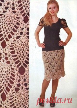 Летняя юбка узором ананасы. Ажурная юбка крючком с осхемами | Домоводство для всей семьи.