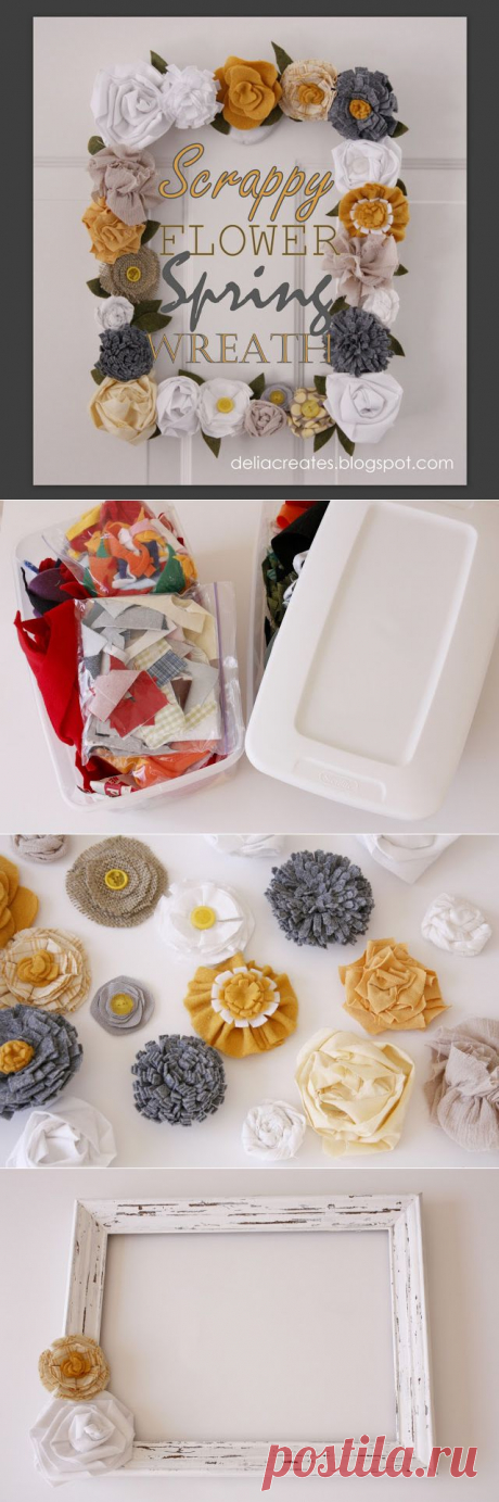 Scrappy Flower Spring Wreath