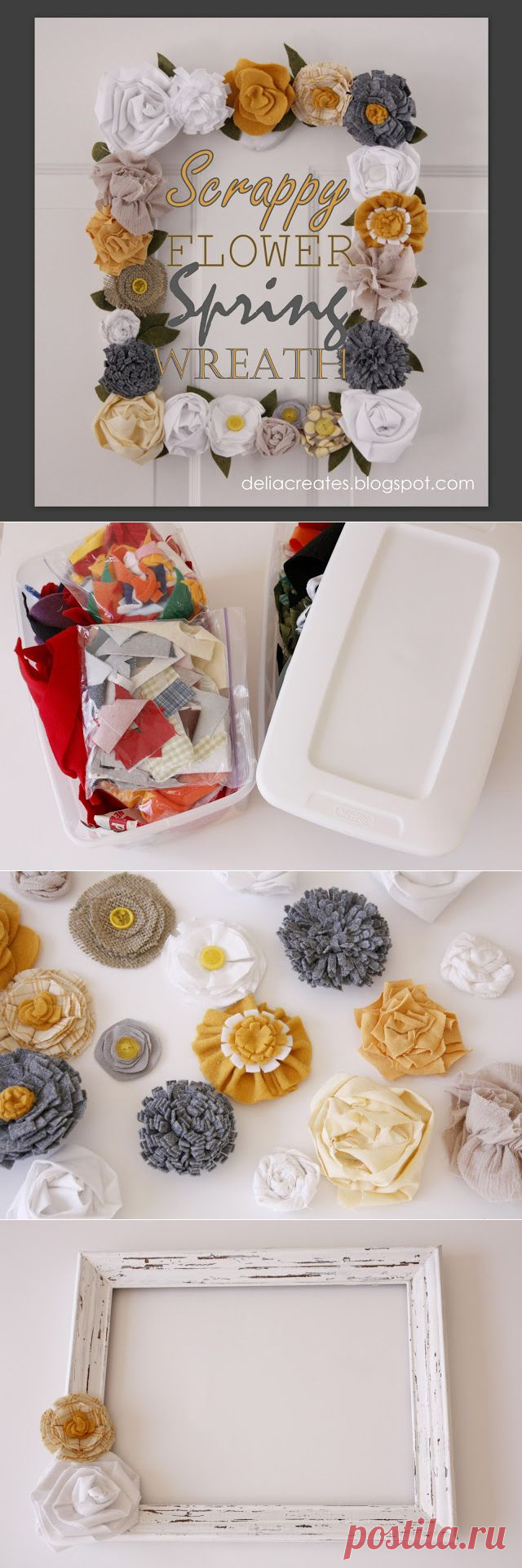 Scrappy Flower Spring Wreath