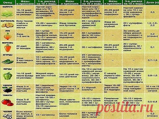 Корневые подкормки. Таблица по видам садовых растений. Может вам пригодится эта информация.