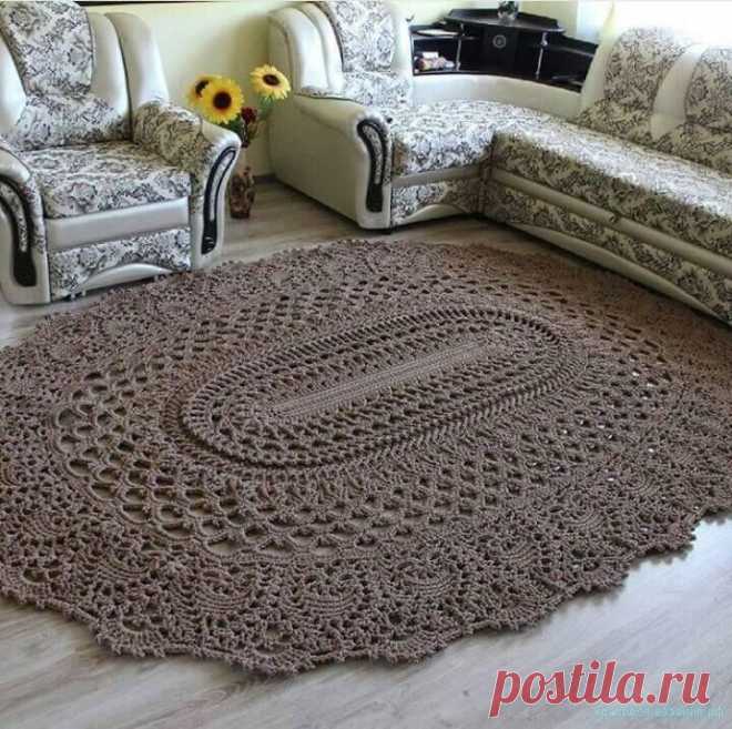 Коврик крючком  Схема вязания